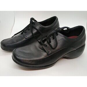Rockport Shoes Women 9.5M Waterproof Black Leather Lace Up Cushioned Comfort